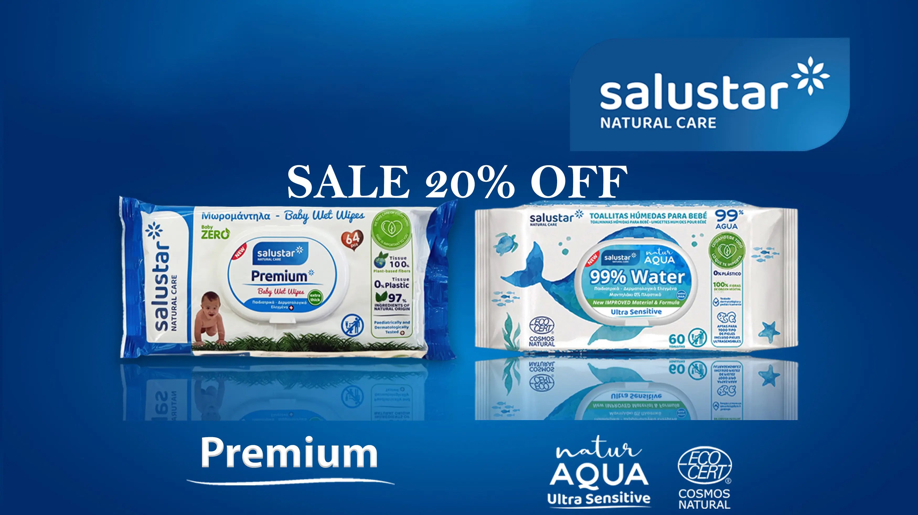 Salustar Baby Wet Wipes in Cyprus. Premium or Aqua. Which One Fits Your Baby