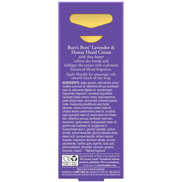 Burt's Bees Lavender & Honey Hand Cream 28.3g