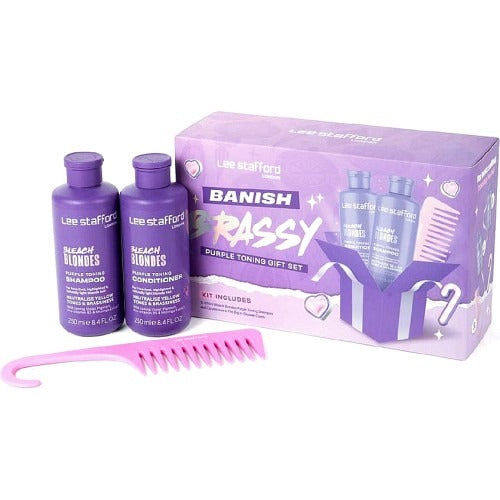 Lee Stafford Banish Brassy Purple Toning Gift Set