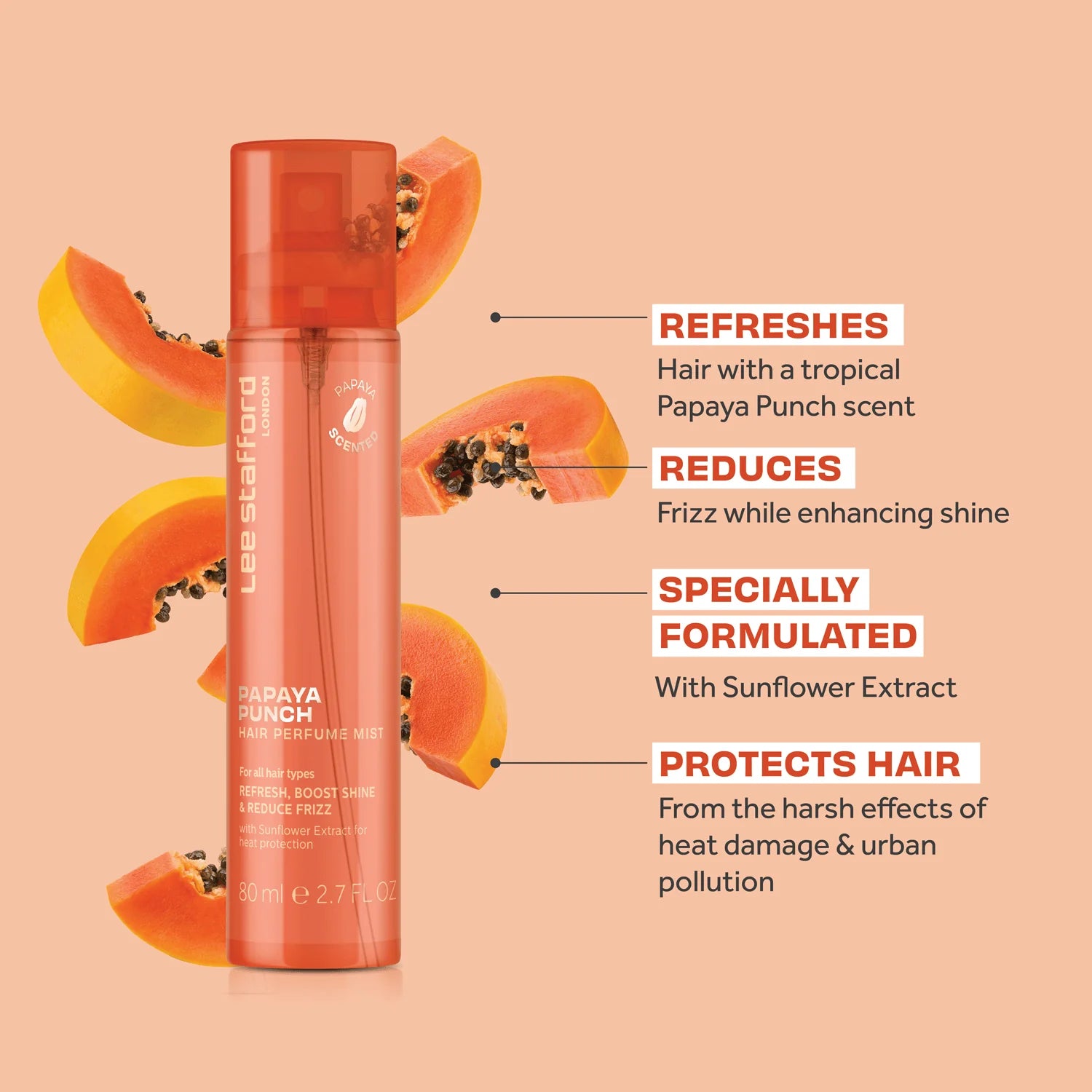 Lee Stafford Hair Perfume Mist Papaya 80ml