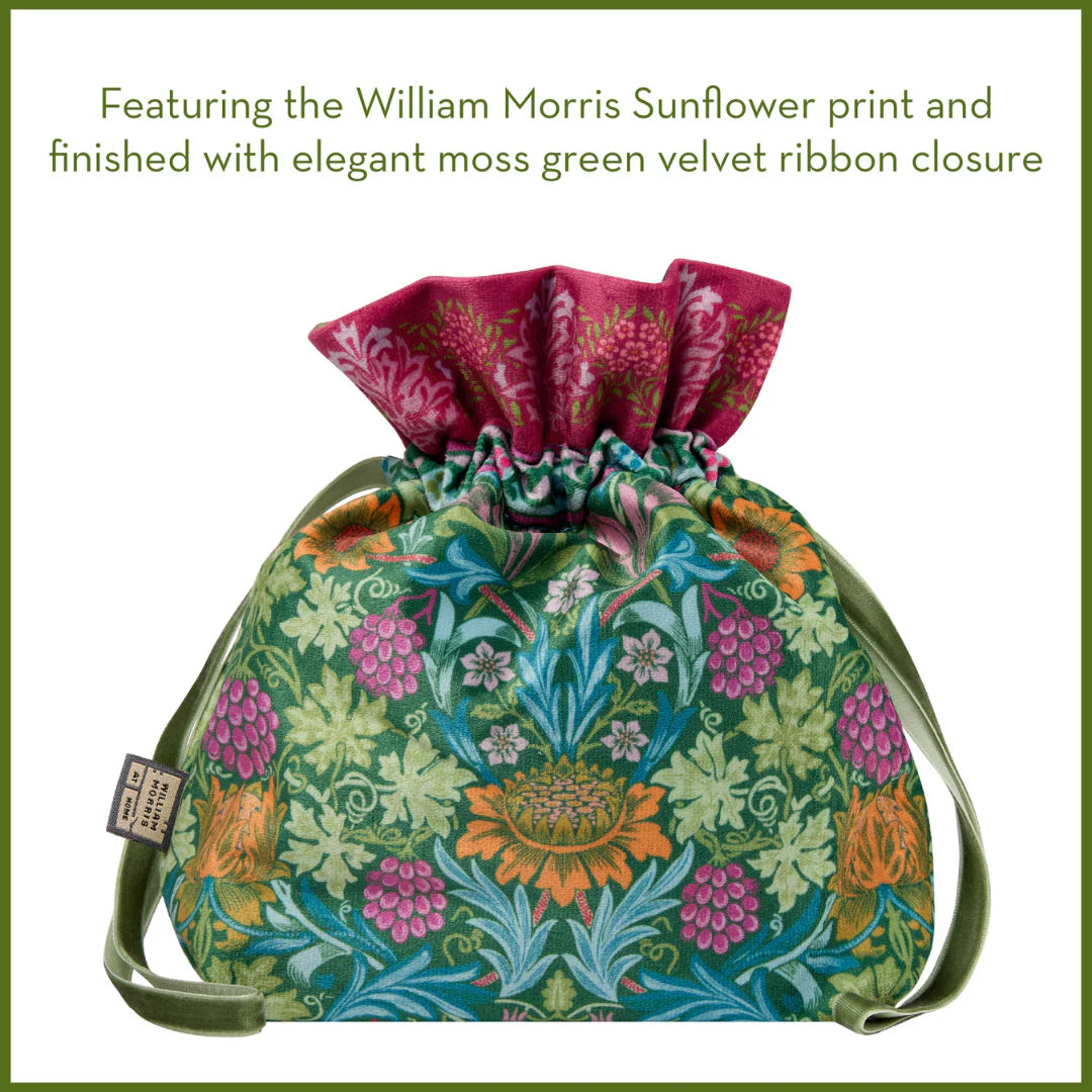 WILLIAM MORRIS Sunflower Swan Velvet Pouch