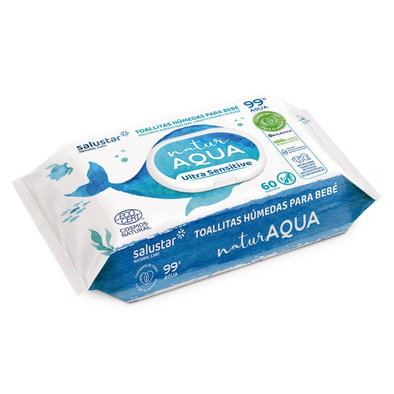 Salustar AQUA Baby Wet Wipes  99% Water 60pcs
