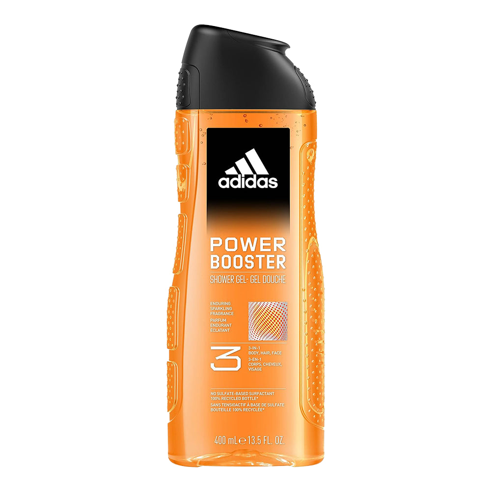 Adidas Power Booster Shower Gel for Men 3-in-1 Body, Hair & Face 400ml