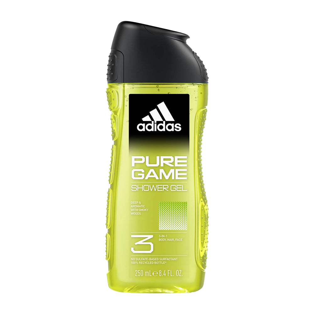 Adidas Pure Game Shower Gel for Men 3-in-1  Body, Hair & Face 250ml