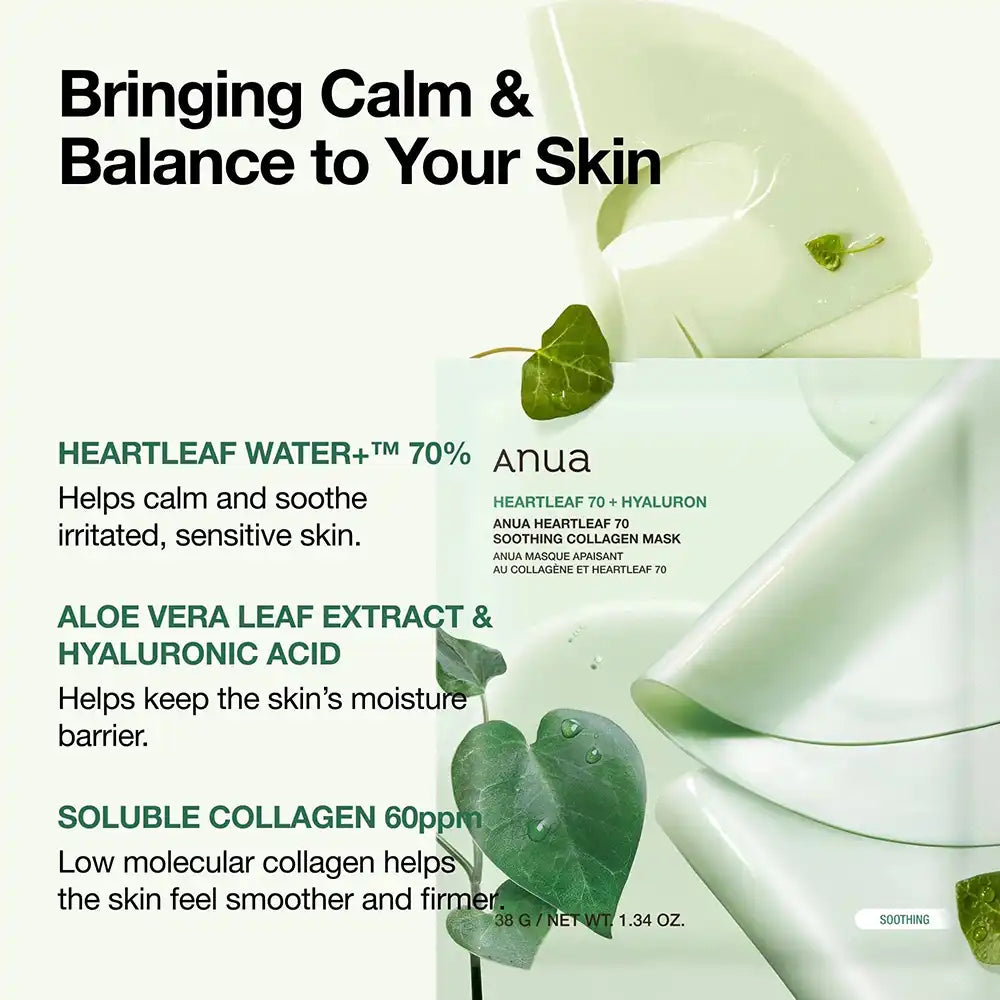 Anua Heartleaf 70 Soothing Collagen Hydrogel Sheet Mask