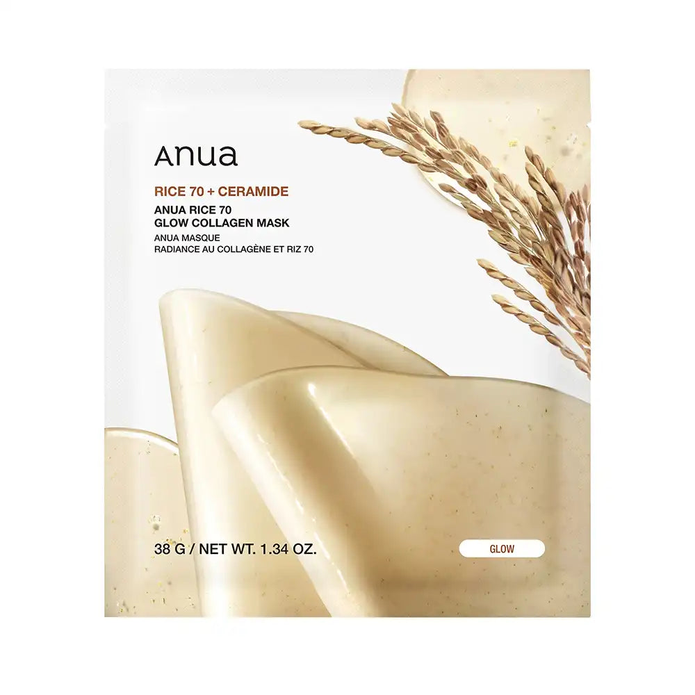 Anua Rice 70 Glow Collagen Hydrogel Sheet Mask 1pc