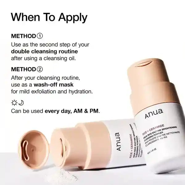 Anua Rice Enzyme + Ceramide Brightening Cleansing Powder 40g