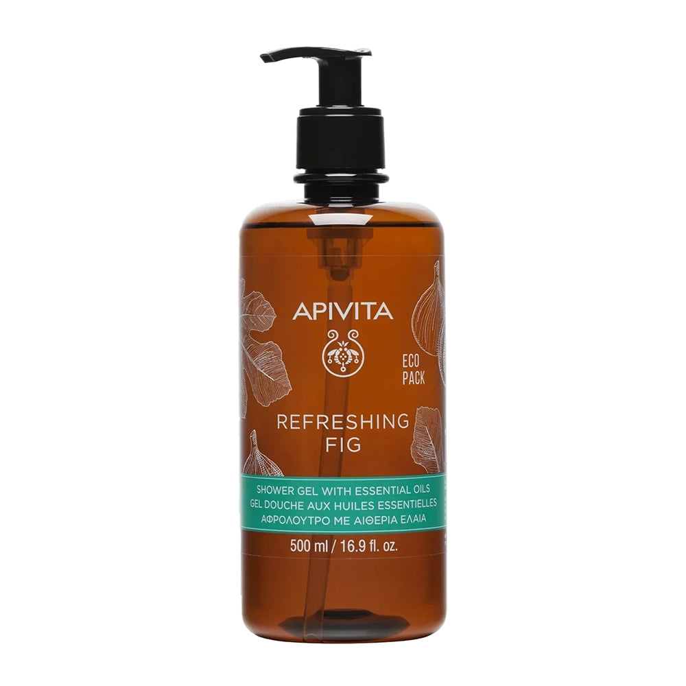 Apivita Refreshing Fig Shower Oil with Essential Oils Ecopack 500ml