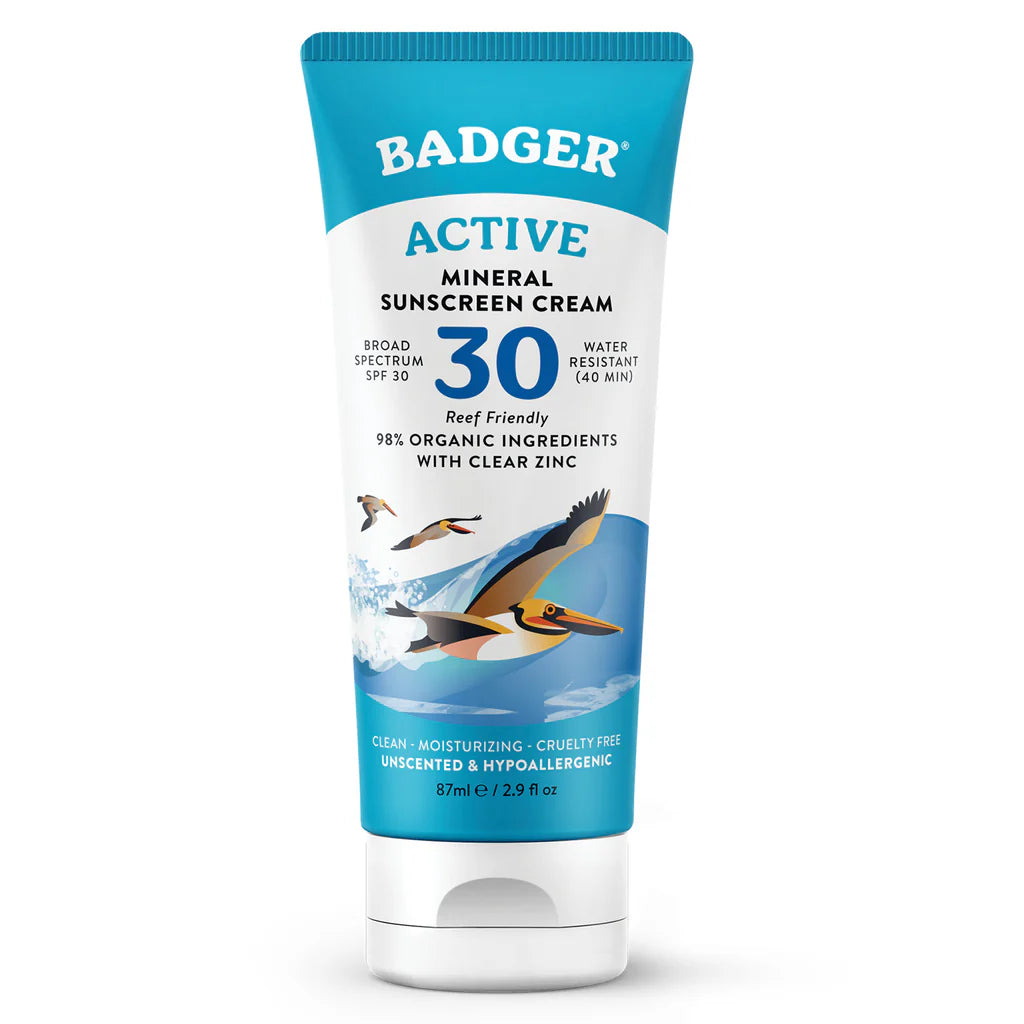 Badger Active Mineral Sunscreen Cream 87ml - SPF 30