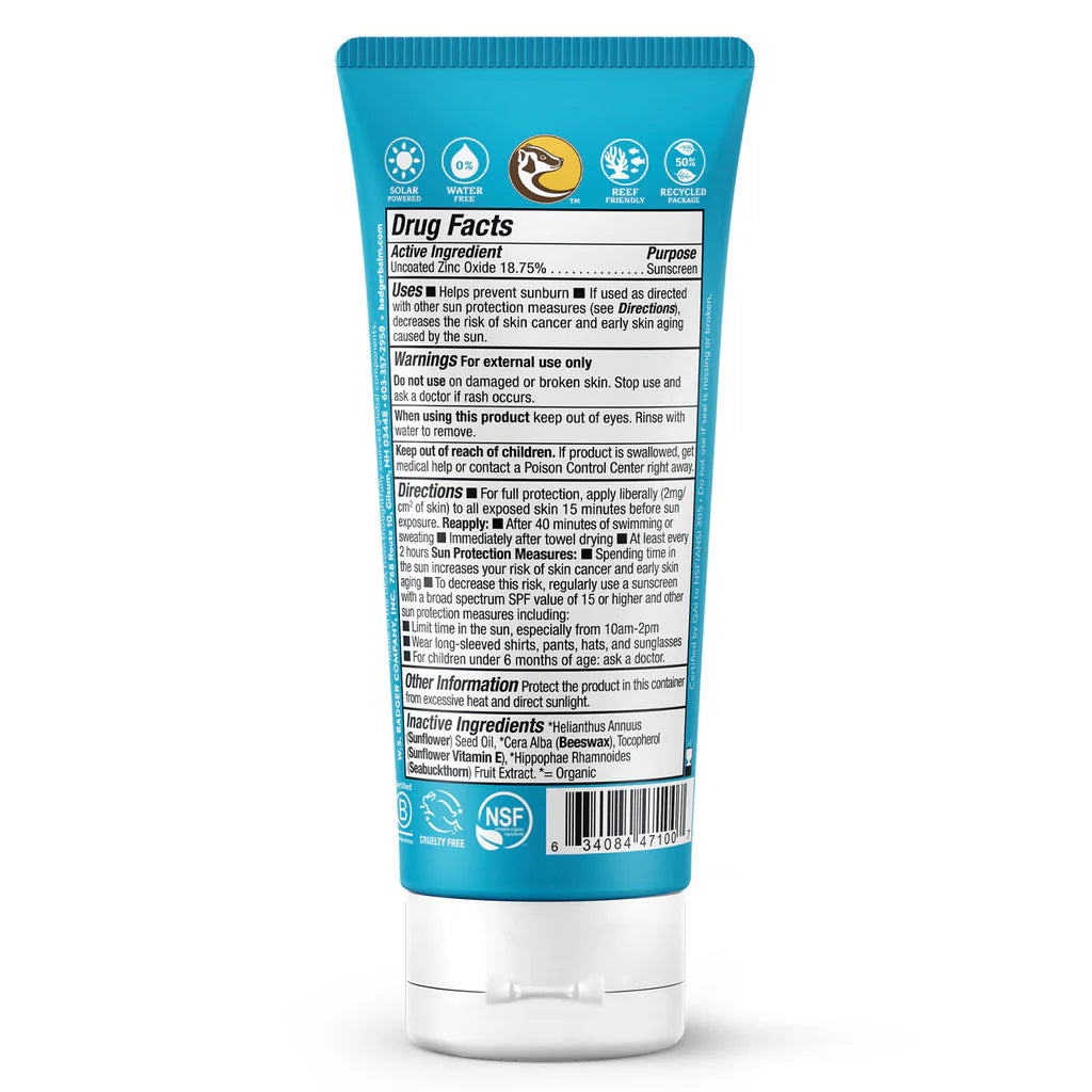Badger Active Mineral Sunscreen Cream 87ml - SPF 30