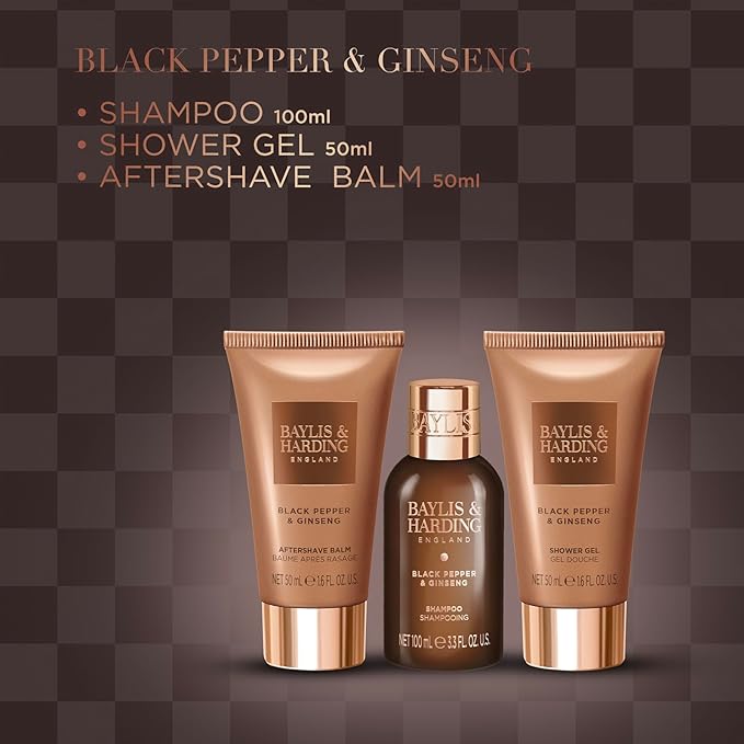 Baylis & Harding Black Pepper-Ginseng Men's Travel Gift Set