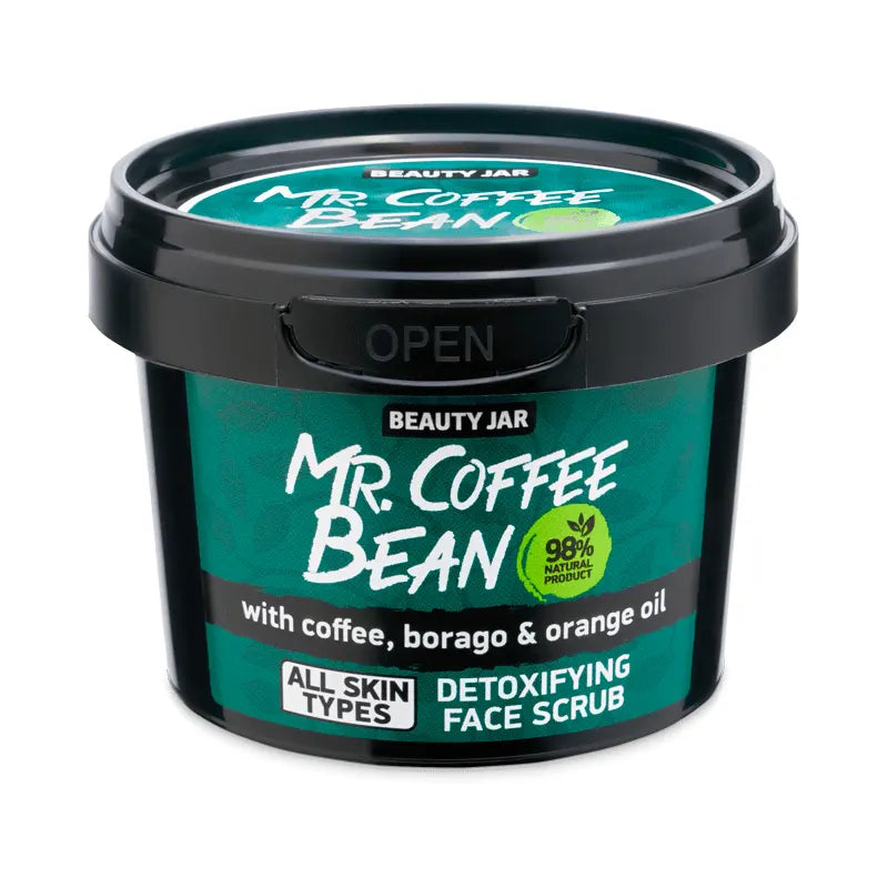Beauty Jar Mr. Coffee Bean Detoxifying Face Scrub 98% Natural Product 50g