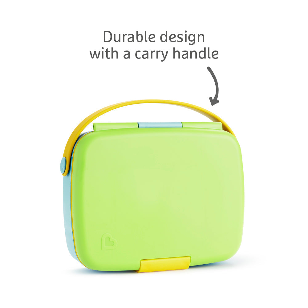Munchkin Lunch™ Bento Box with Stainless Steel Utensils Blue / Green