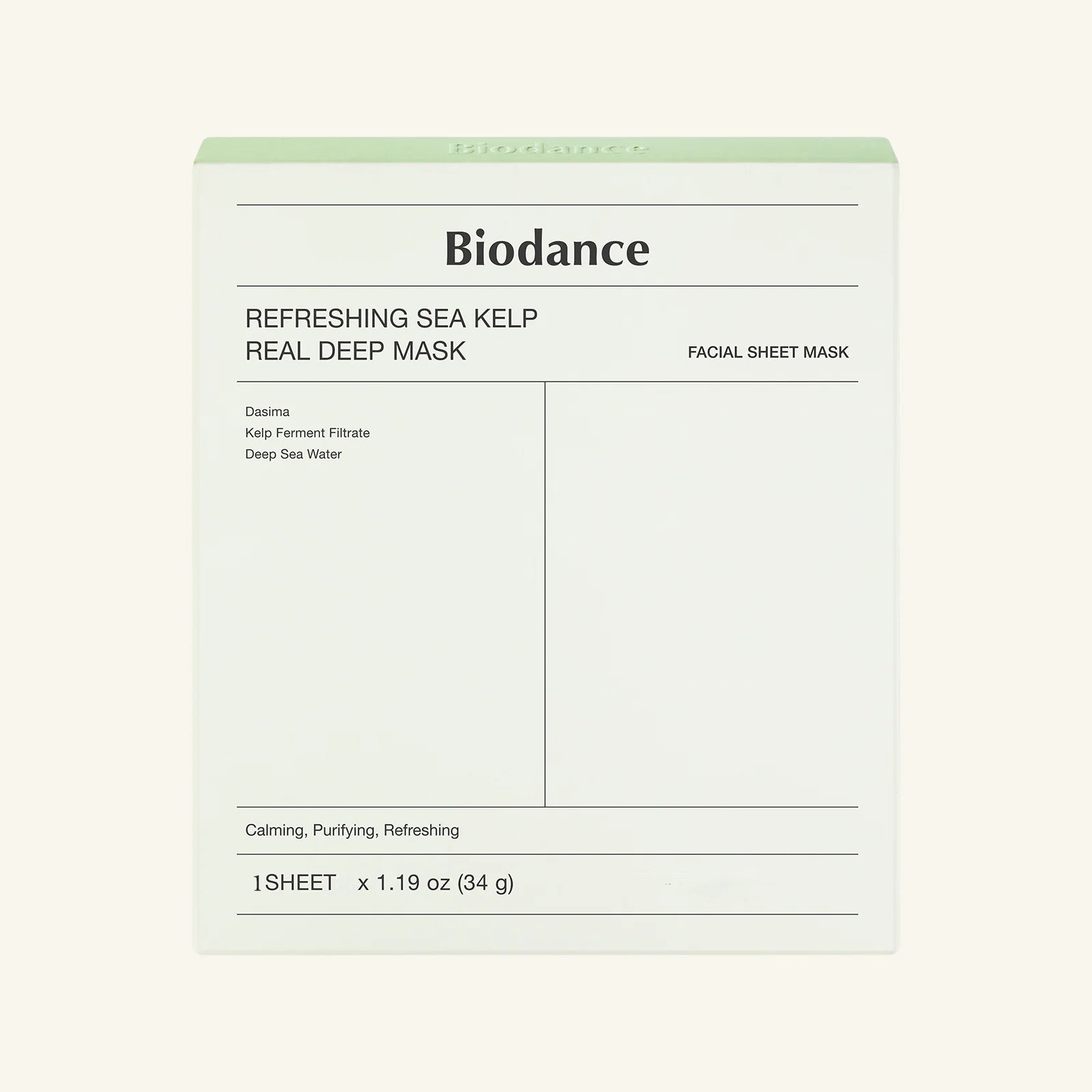 Biodance Refreshing Sea Kelp Real Deep Mask 34g