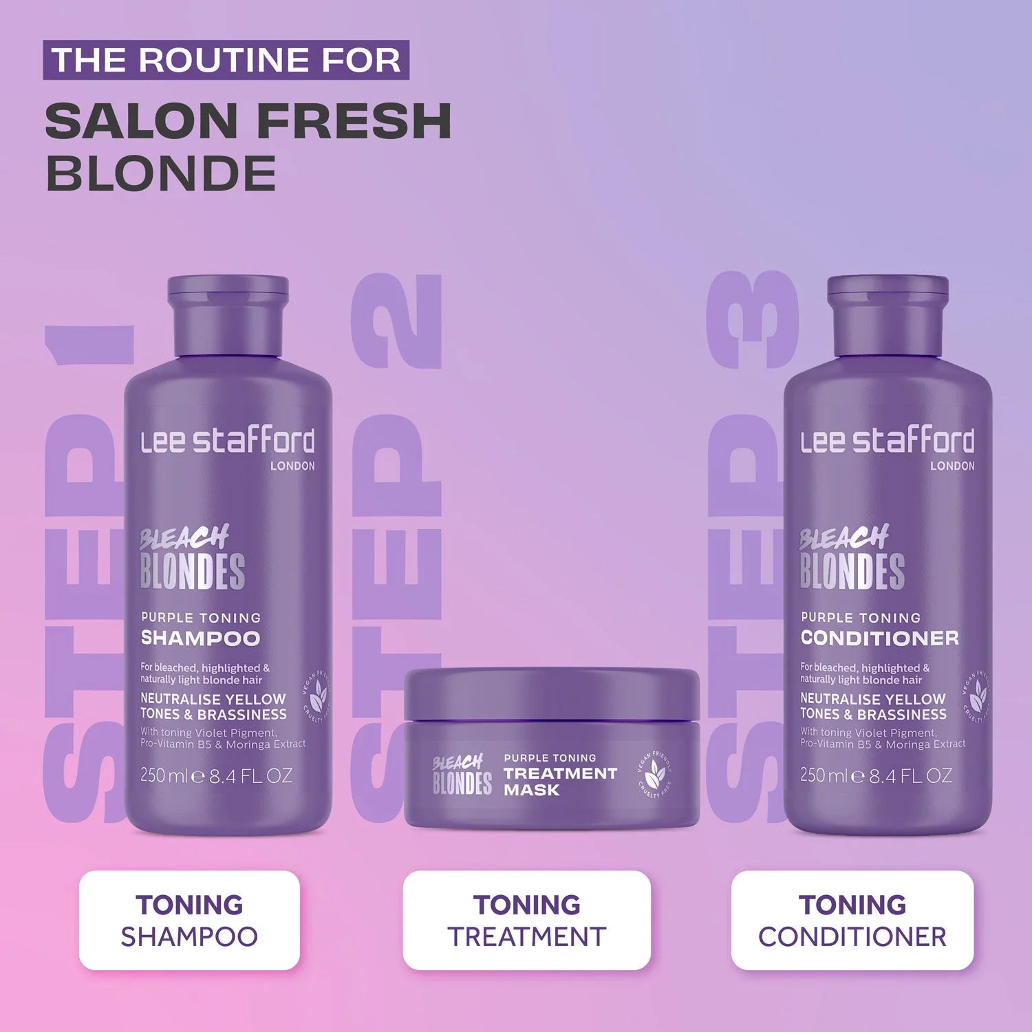 Lee Stafford Bleach Blondes Purple Toning Conditioner 250ml 
