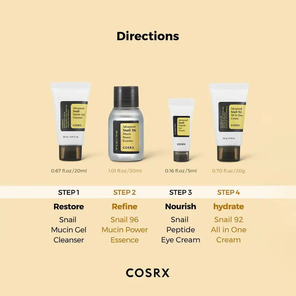 COSRX All About Snail Facial Care Kit 4 Step Gift Set