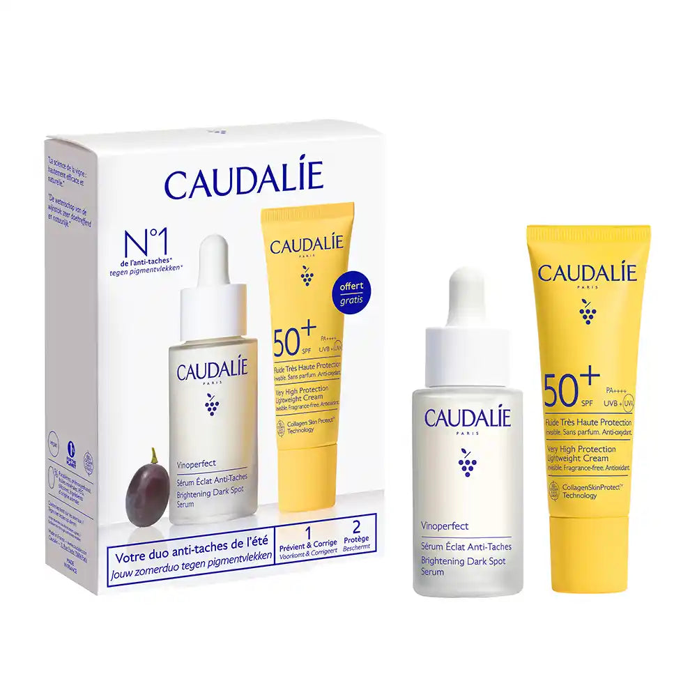 Caudalie Vinoperfect Dark Spot Brightening Serum & SPF50+ Cream Duo