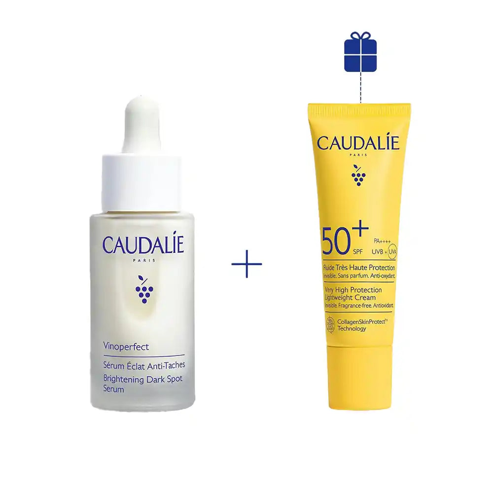 Caudalie Vinoperfect Dark Spot Brightening Serum & SPF50+ Cream Duo