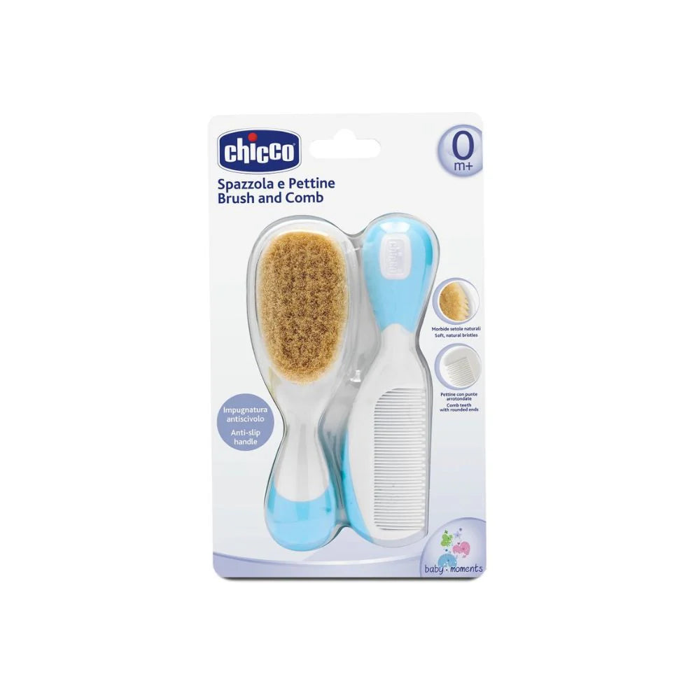 Chicco Baby Hair Brush & Comb Set Blue