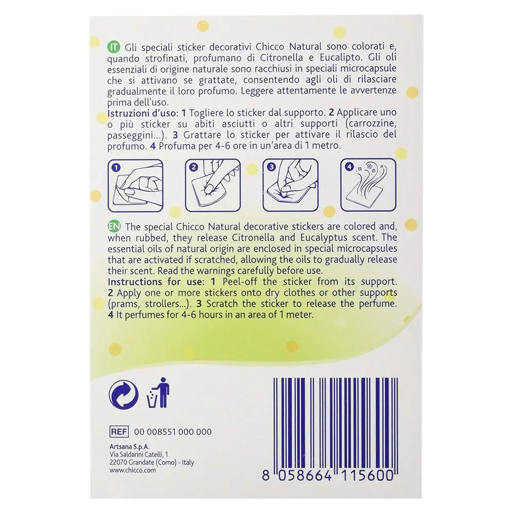 Chicco Coloured and Scented Anti-Mosquito Stickers