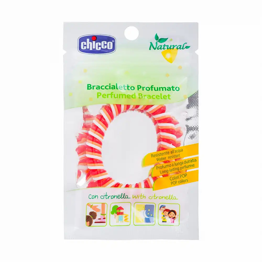 Chicco Lemongrass Scented Plastic Bracelet 100% Natural Protection orange