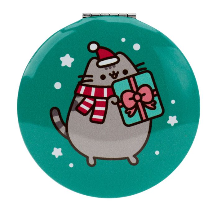 Christmas Pusheen the Cat Compact Mirror Green