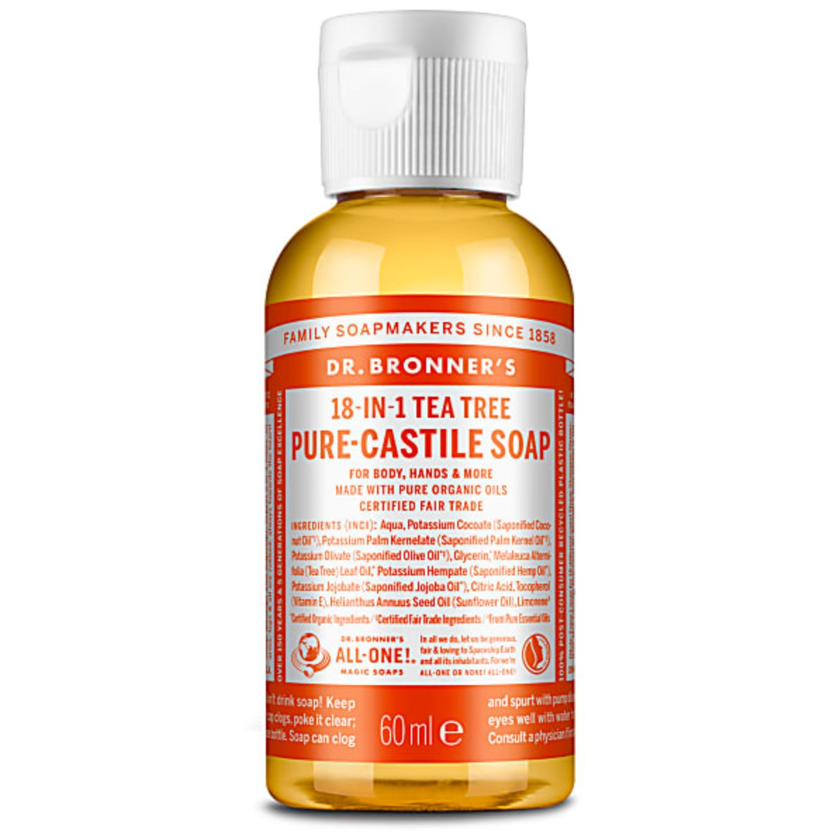 Dr. Bronner's 18 in 1 Hemp Tea Tree Soap 60ml