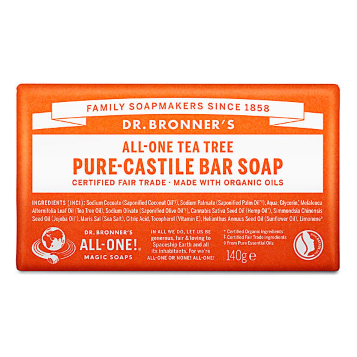 Dr. Bronner's Castille Tea Tree Soap Bar 140g