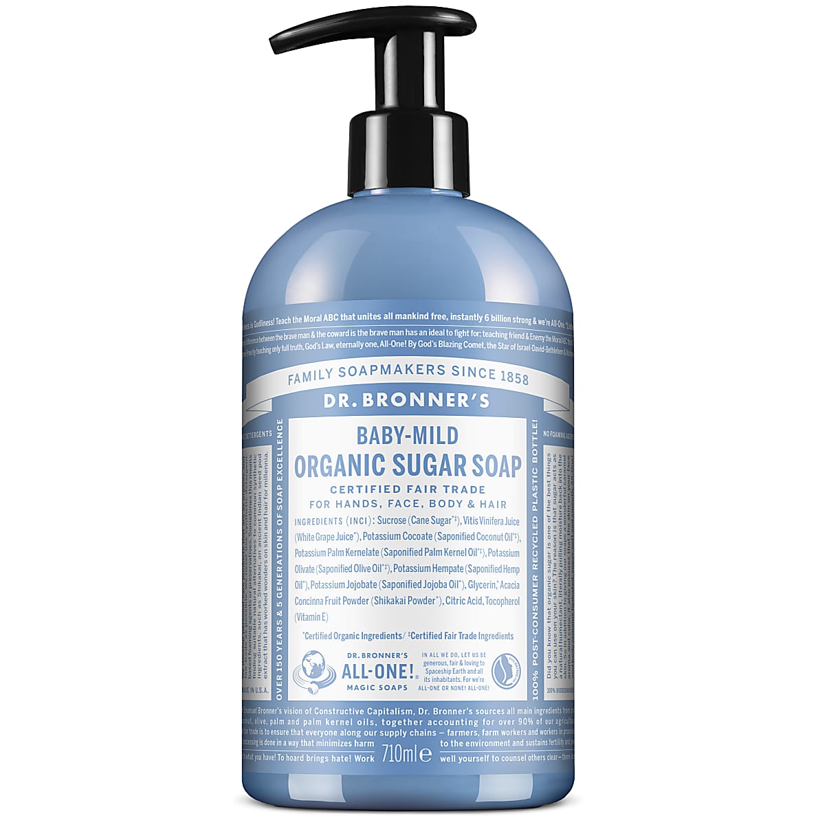 Dr. Bronner's Organic Sugar Soap - Baby Unscented 710ml