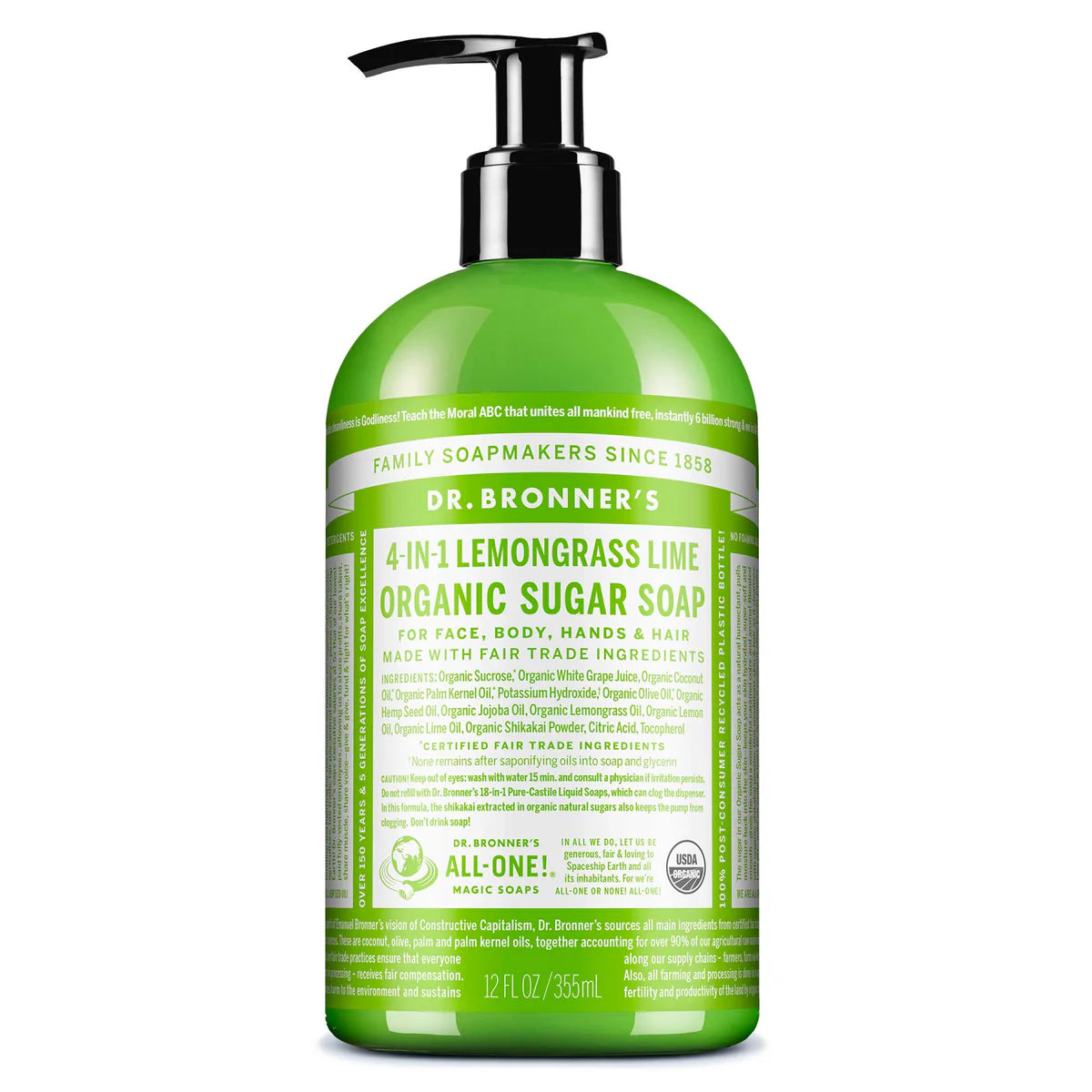 Dr. Bronner's Organic Sugar Soap - Lemongrass Lime 710ml