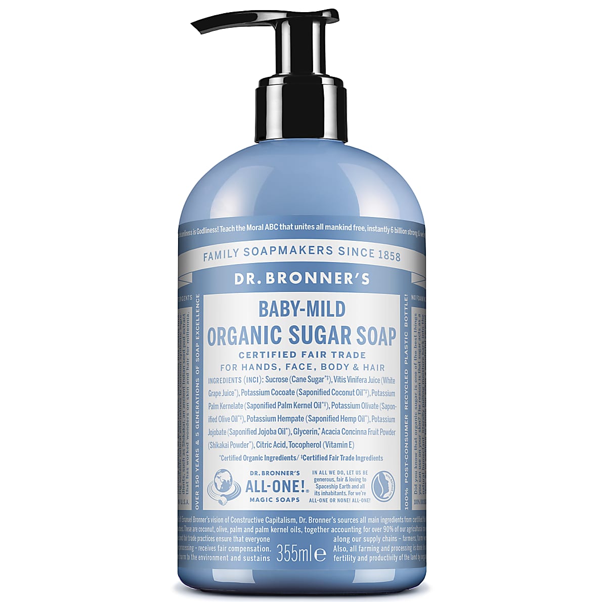 Dr. Bronner's Organic Sugar Soap - Baby Unscented  355ml & 710ml