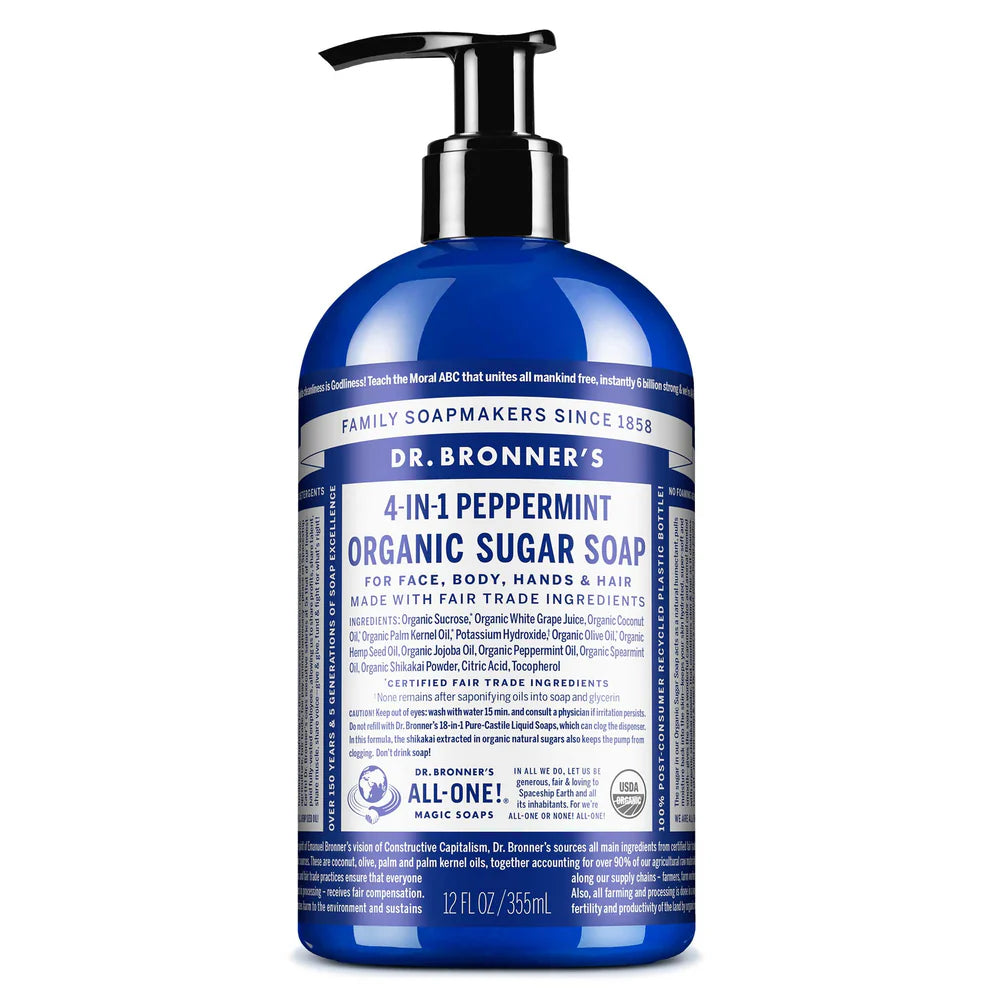 Dr. Bronner's Peppermint Organic Sugar Soap 355ml