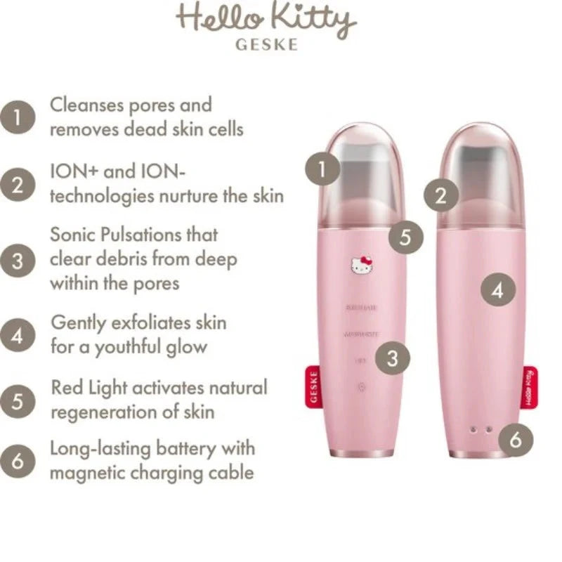 Geske Hello Kitty Microcurrent Scrubber 9In1