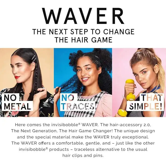 Invisibobble Waver Traceless Hair Clip Pretty Dark 3 Pcs