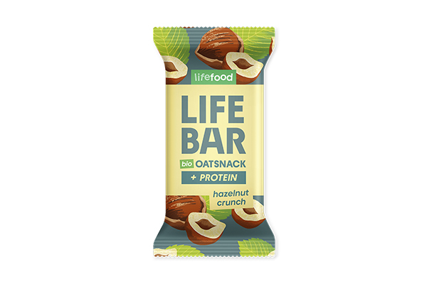 LIFEBAR Organic Oat Snack Protein Hazelnut Crunch 40g