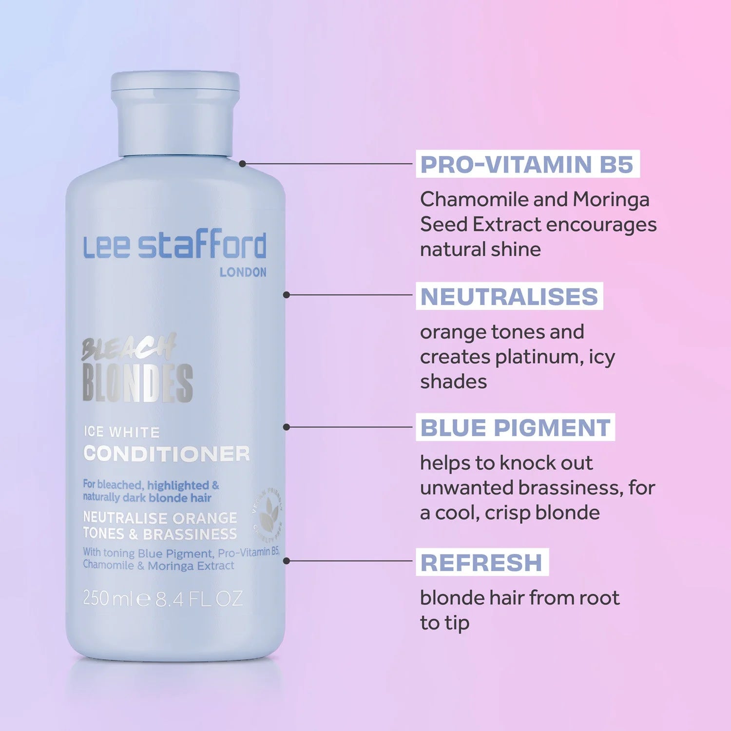 Lee Stafford Bleach Blondes Ice White Toning Conditioner 250ml