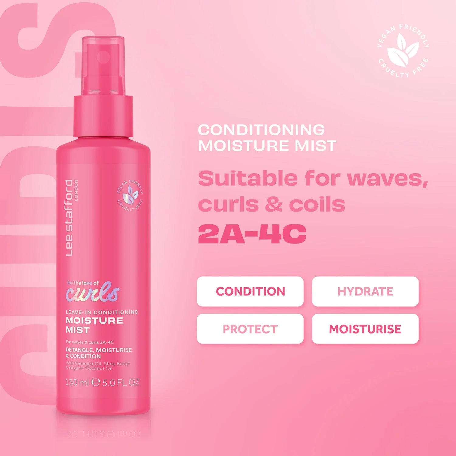 Lee Stafford For The Love Of Curls Leave In Conditioning Moisture Mist 150ml 