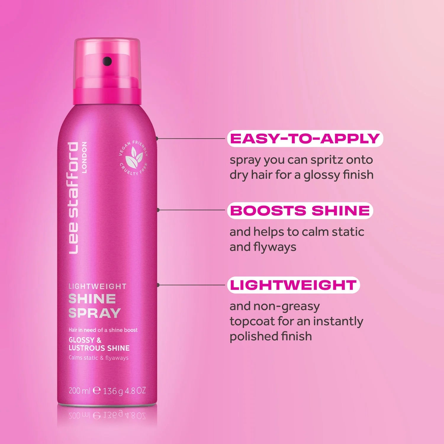Lee Stafford Lightweight Shine Spray 200ml