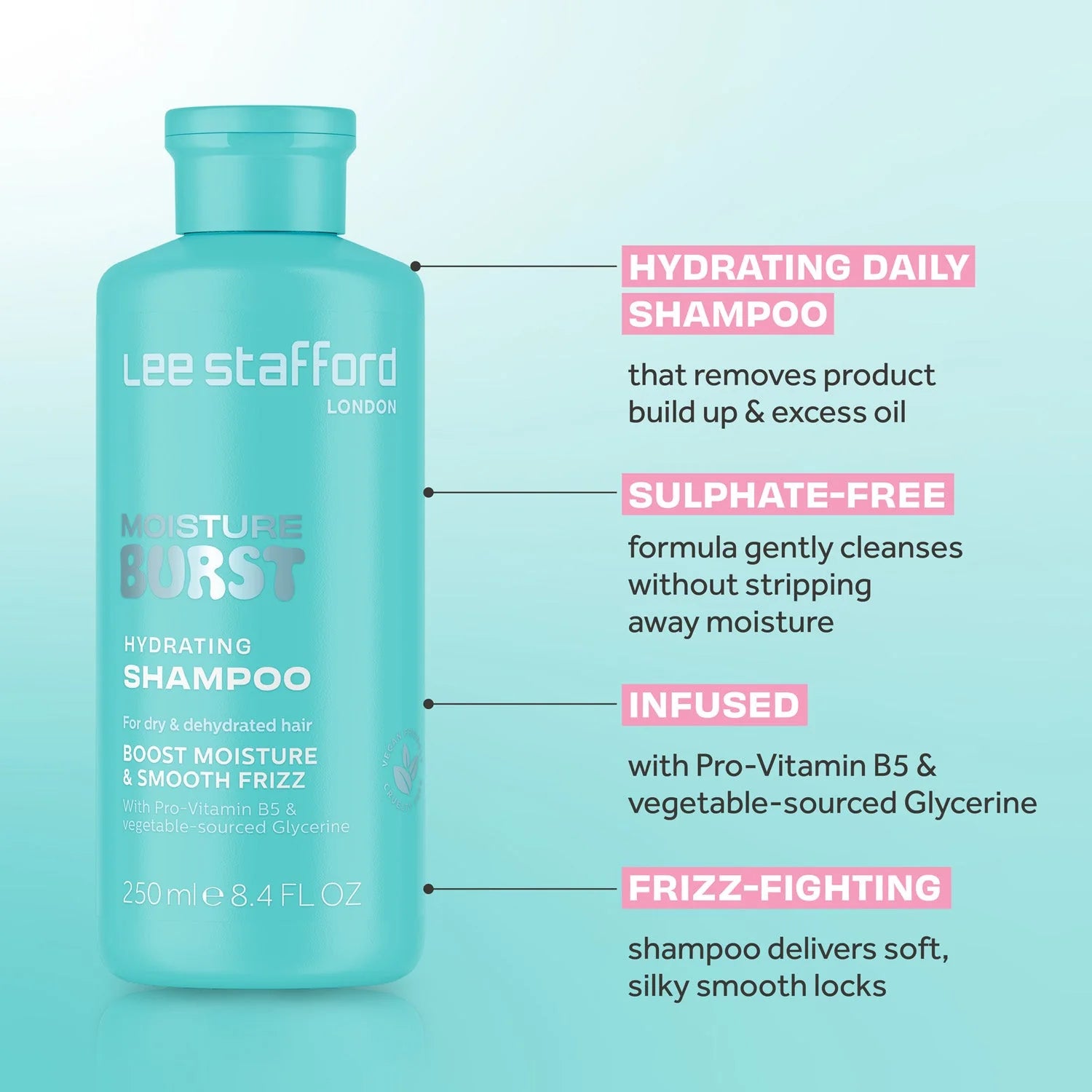 Lee Stafford Moisture Burst Hydrating Shampoo 250ml