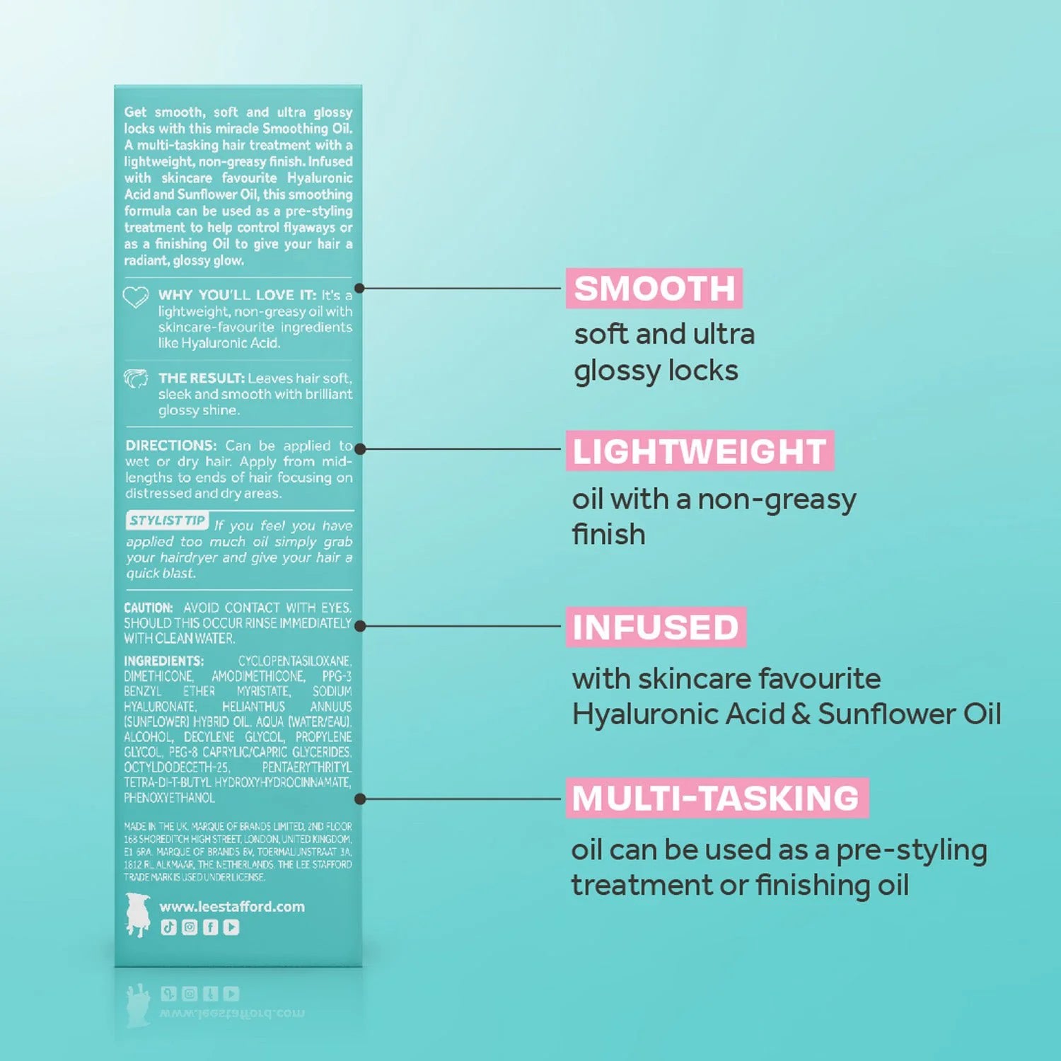 Lee Stafford Moisture Burst Smoothing Oil 50ml