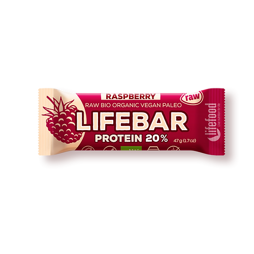 Lifebar Organic Raspberry Protein Bar 47g