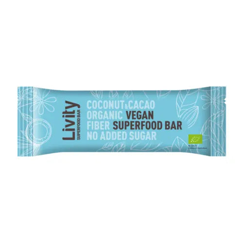 Livity Organic Coconut & Cacao Superfood Nibs Bar 25g
