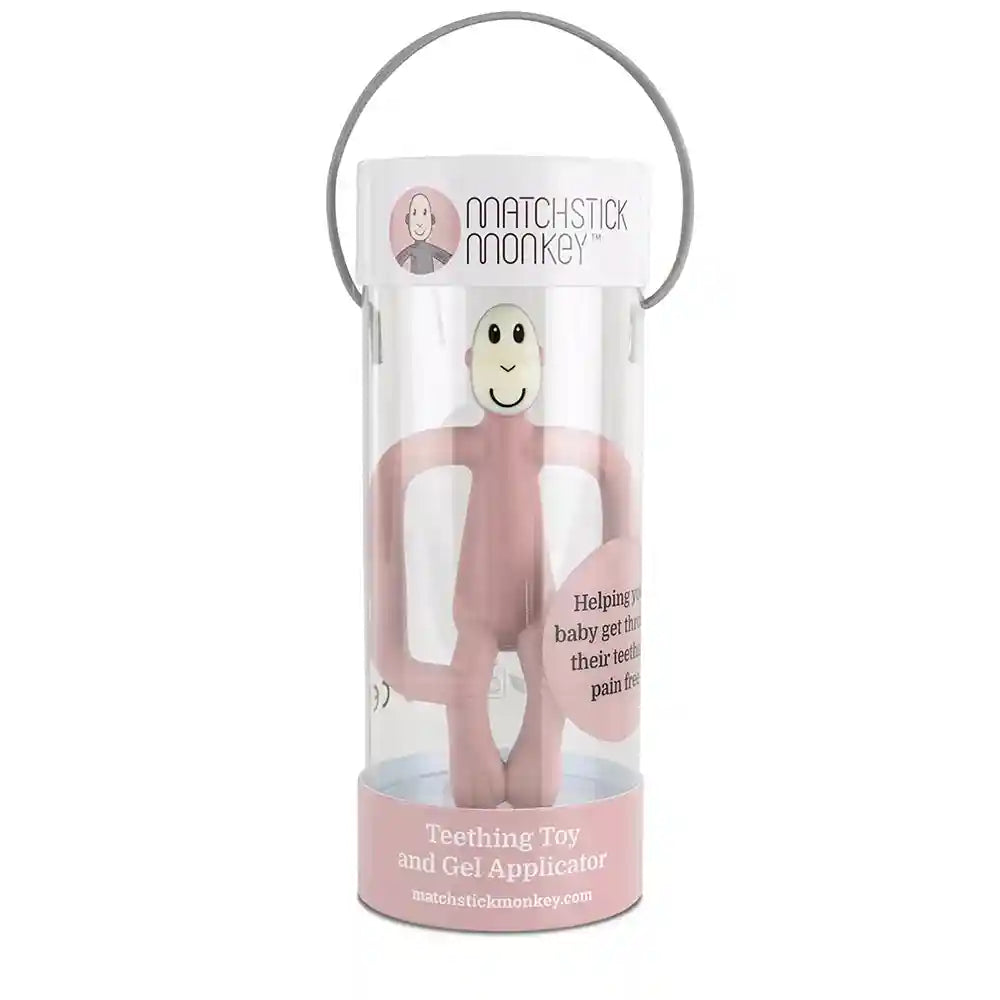 Matchstick Monkey Dusty Pink Original Antimicrobial Teether