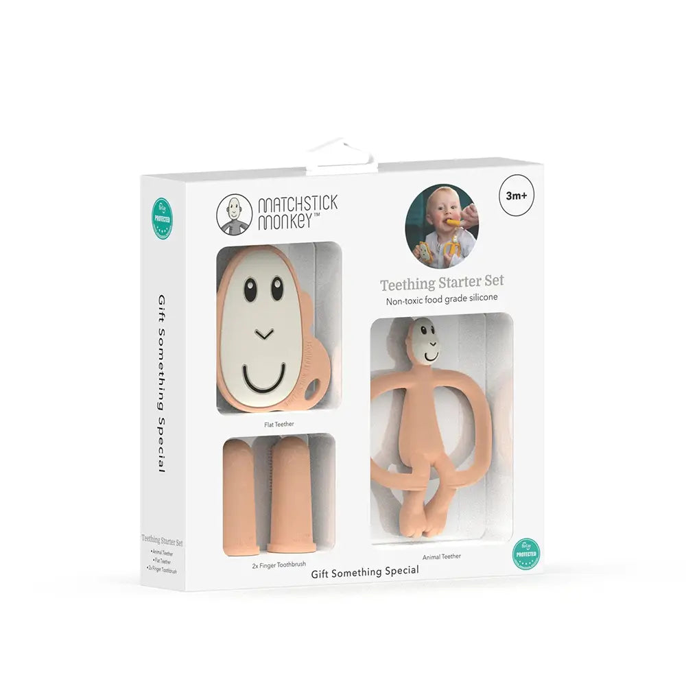 Matchstick Monkey PEACH Teething Starter Set