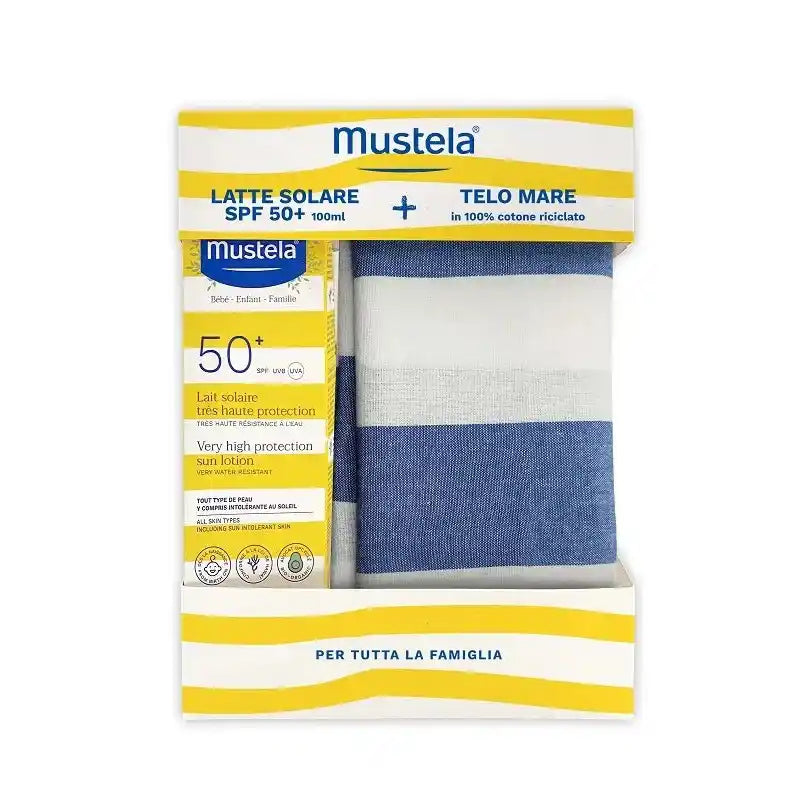 Mustela Sun Lotion Spf50+ 100ml & 100% Cotton Beach Towel