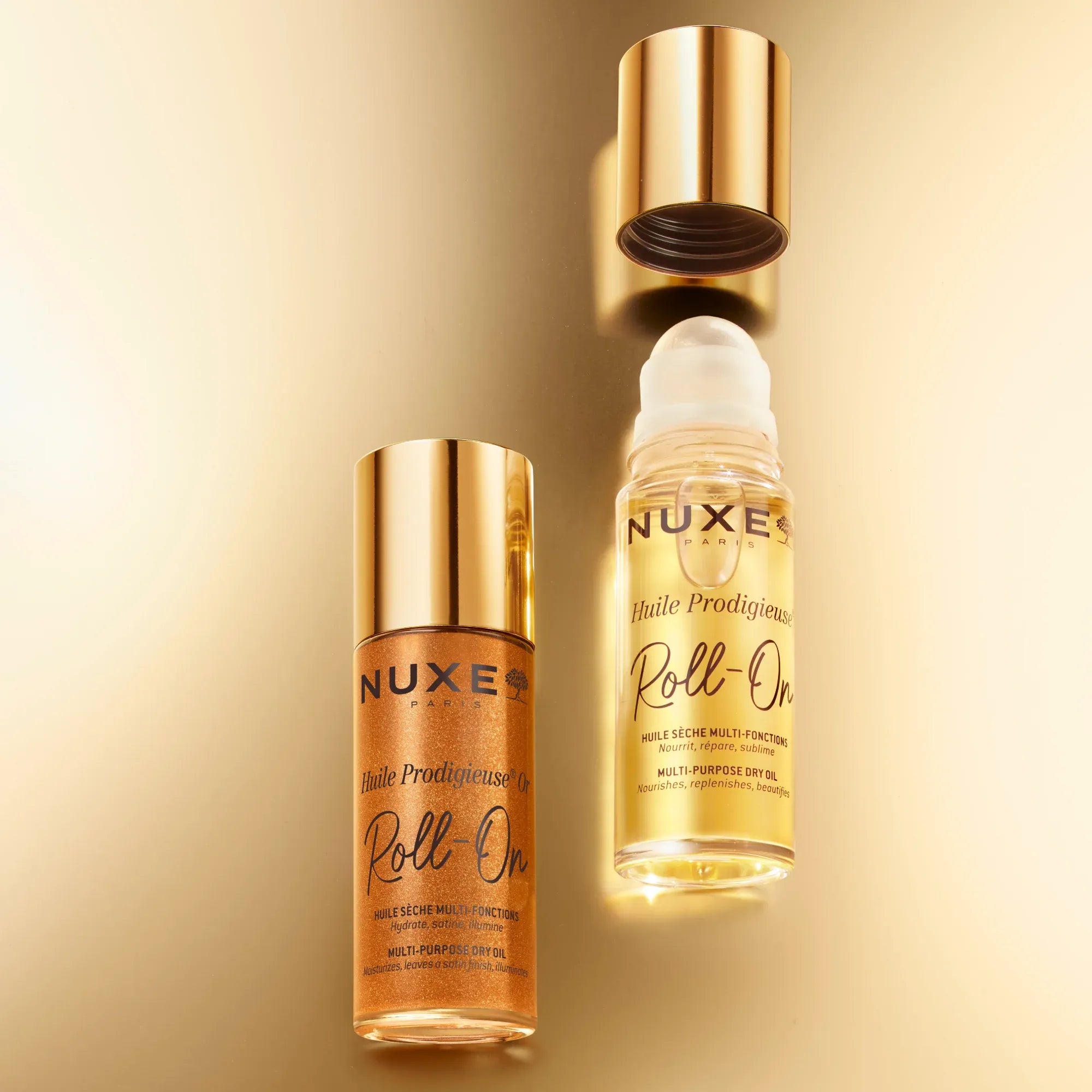 Nuxe Huile Prodigieuse® Or Roll-On - Multi-Purpose Dry Oil, Face, Body and Hair 60ml