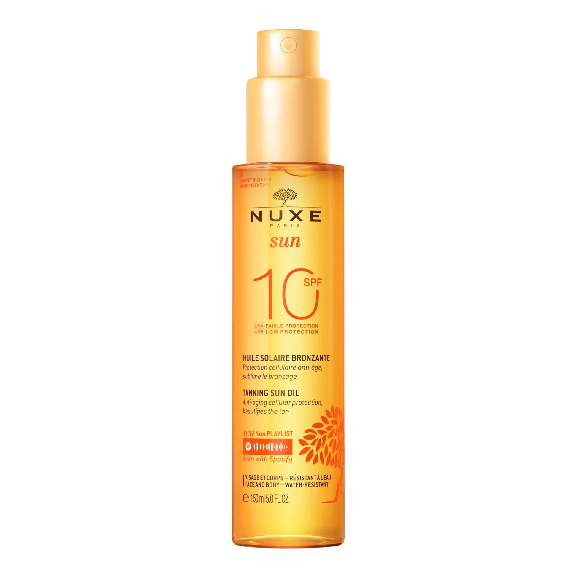 Nuxe Sun Tanning Sun Oil Low Protection SPF10 face and body 150ml