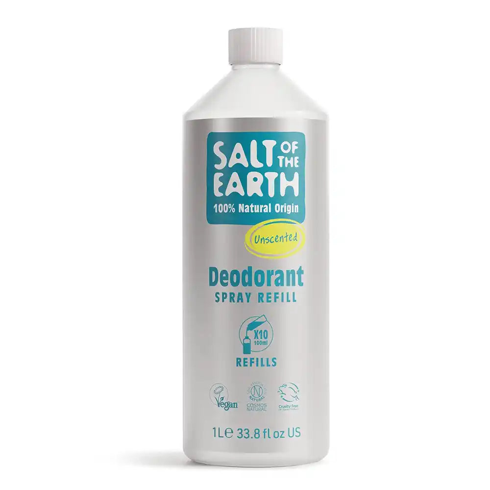 Salt of The Earth Unscented Natural Deodorant Spray Refill 1L