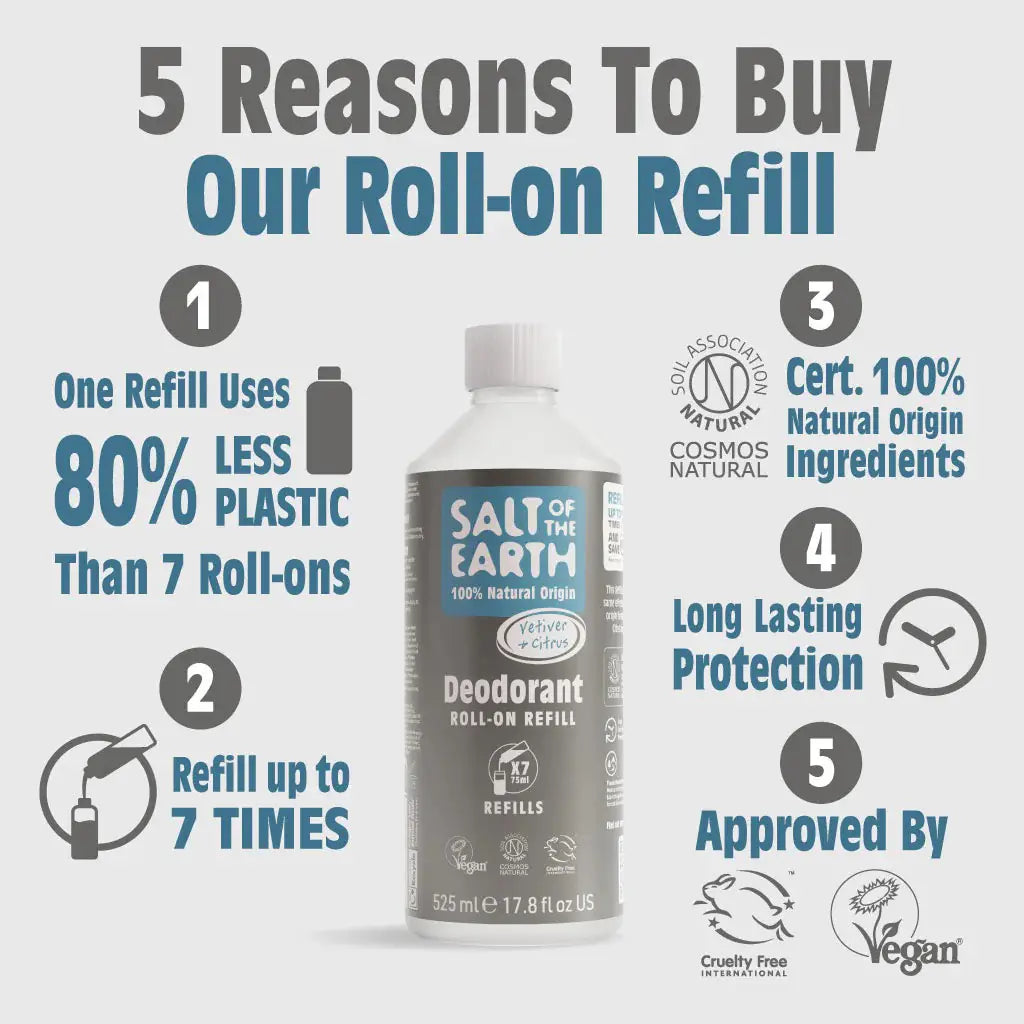 Salt of The Earth Vetiver & Citrus Roll-On Refill 525ml