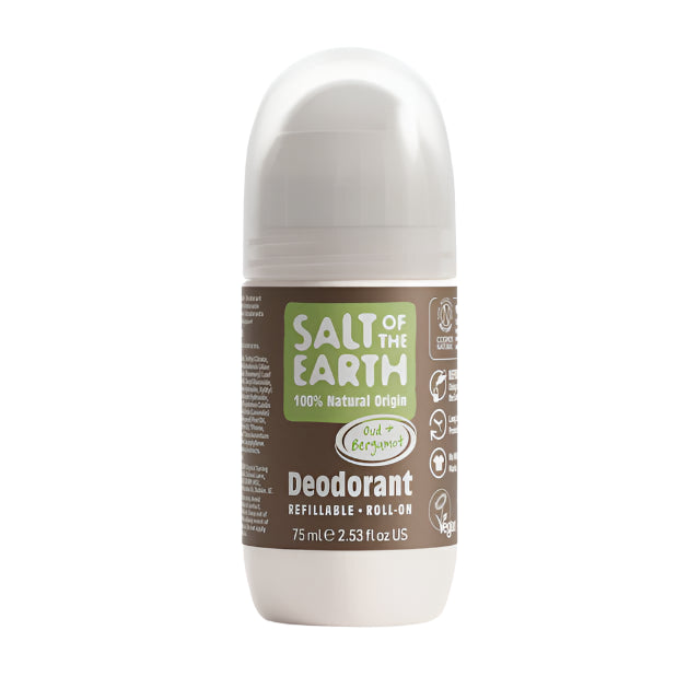 Salt of The Earth Oud & Bergamot Natural Deodorant Roll-on 75ml